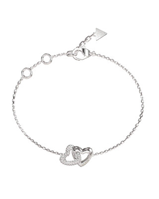 Guess - Romantický náramek Propojené srdce Beloved JUBB06014JWRH