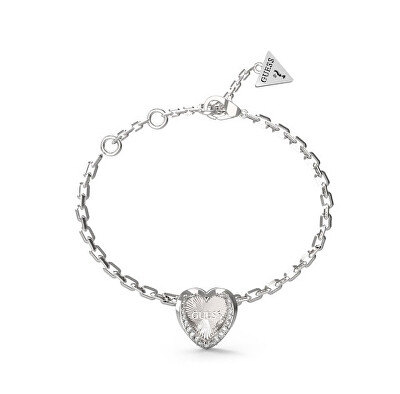 Guess - Romantický ocelový náramek se srdíčkem Mon Amour JUBB04607JWRH