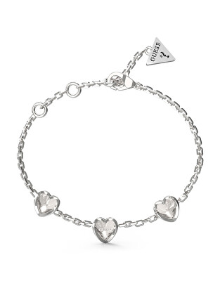 Guess - Romantický ocelový náramek se srdíčky Mon Amour JUBB04611JWRH
