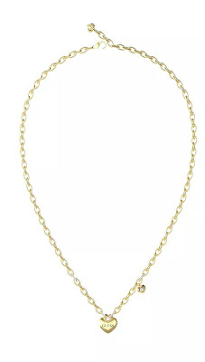 Guess - Colier romantic placat cu aur cu inimi Crazy In Love JUBN05216JWYGT/U