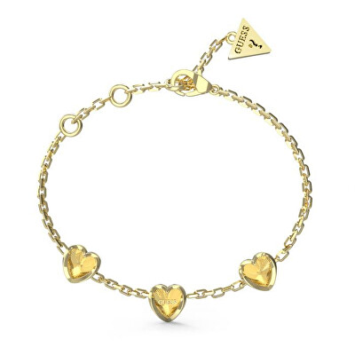 Guess - Romantický pozlacený náramek se srdíčky Mon Amour JUBB04611JWYG
