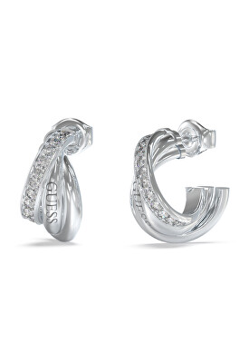 Guess - Slušivé ocelové náušnice se zirkony Perfect JUBE04066JWRHT/U