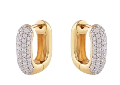 Guess - Pozlacené oválné náušnice s kubickými zirkony Nuances JSBE04532JWYGT/U