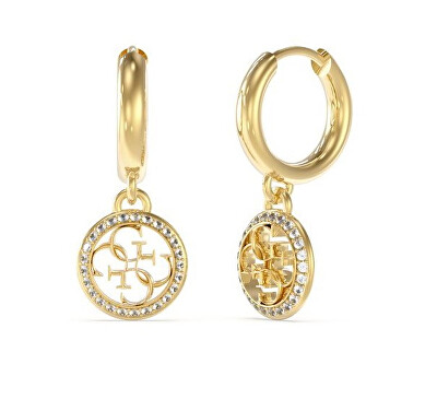 Guess - Slušivé pozlacené náušnice 4G Logo JUBE02135JWYGT/U