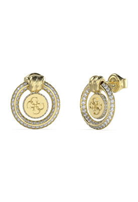 Guess - Slušivé pozlacené náušnice Knot You JUBE04060JWYGT/U