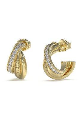 Guess - Slušivé pozlacené náušnice se zirkony Perfect JUBE04066JWYGT/U