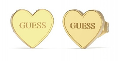 Guess - Slušivé pozlacené náušnice Srdce JUBE02171JWYGT/U