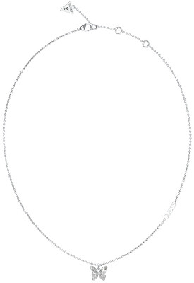 Guess - Slušivý ocelový náhrdelník s motýlkem Chrysalis JUBN04107JWRHT/U