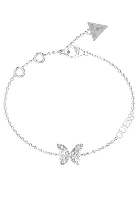 Guess - Slušivý ocelový náramek s motýlkem Chrysalis JUBB04110JWRH