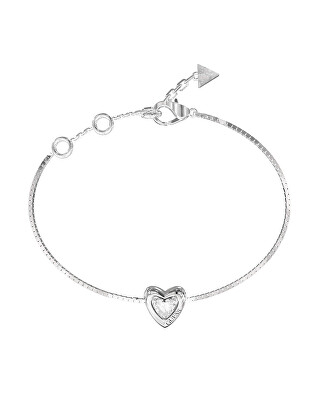 Guess - Slušivý ocelový náramek Srdce Beloved JUBB06017JWRH