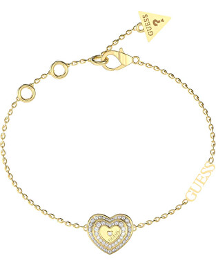 Guess - Slušivý pozlacený náramek se zirkony Amami JUBB04031JWYG