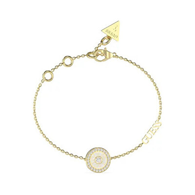 Guess - Slušivý pozlacený náramek se zirkony Love Guess JUBB04082JWYGWHS