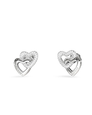 Guess - Srdcové ocelové náušnice s krystaly Beloved JUBE06015JWRHT/U
