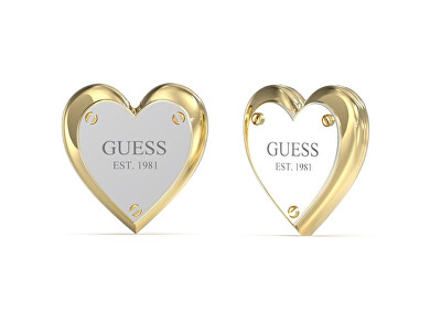 Guess - Srdíčkové bicolor náušnice All You Need Is Love JUBE04209JWYGRHT/U