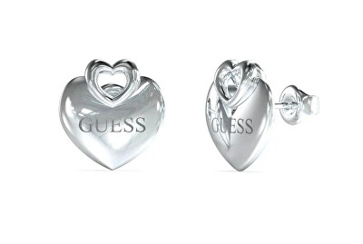 Guess - Srdíčkové náušnice z oceli Crazy In Love JUBE05218JWRHT/U