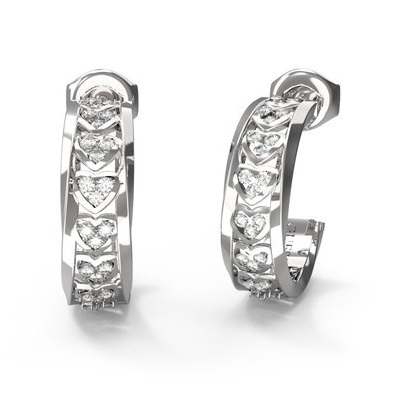 Guess - Srdíčkové ocelové náušnice se zirkony Mon Amour JUBE04603JWRHT/U