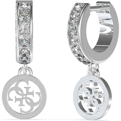 Guess - Cercei eleganti din otel cu cristale Huggie Me JUBE03147JWRHT/U