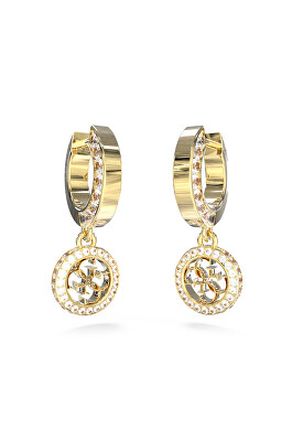 Guess - Stylové pozlacené náušnice se zirkony 4G Crush JUBE04165JWYGT/U