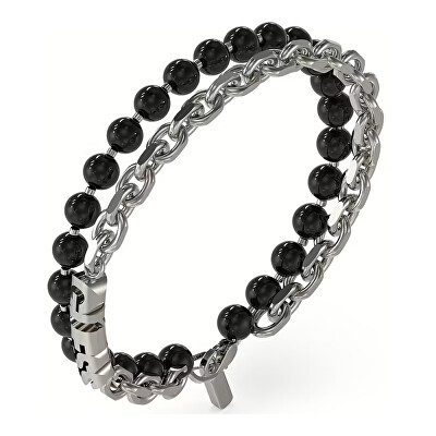 Guess - Dvojitý pánský náramek Edgy Styles JUMB04051JWSTBK