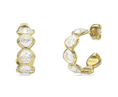 Guess - Třpytivé kruhové náušnice s krystaly Mamounia JUBE05318JWYGT/U