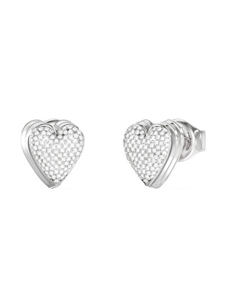 Guess - Třpytivé srdcové náušnice By Your Side JUBE06080JWRHT/U