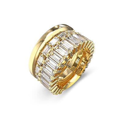 Guess - Trblietavý prsteň so zirkónmi Les Baguettes JUBR06328JWYG