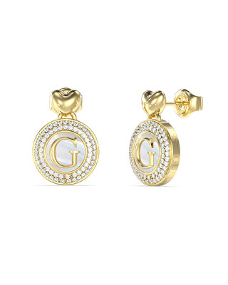 Guess - Pozlacené visací náušnice G Talisman JUBE06203JWYGT/U