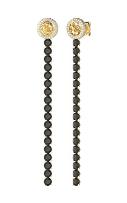 Guess - Výrazné pozlacené náušnice s černými krystaly Paradise JUBE05144JWYGBKT/U