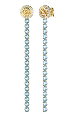 Guess - Výrazné pozlacené náušnice s modrými krystaly Paradise JUBE05144JWYGLST/U