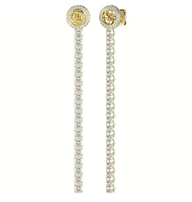 Guess - Výrazné pozlacené náušnice s čirými krystaly Paradise JUBE05144JWYGT/U