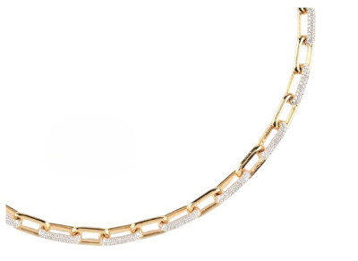 Guess - Výrazný pozlacený náhrdelník s kubickými zirkony Nuances JSBN04588JWYGT/U