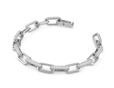 Guess - Masivní stříbrný náramek se zirkony Nuances JSBB04537JWRH