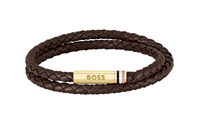Hugo Boss - Dvojitý kožený náramek Ares 1580670