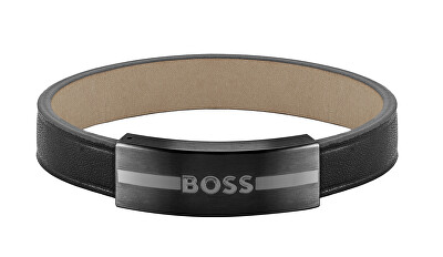 Hugo Boss - Fashion kožený černý náramek 1580490
