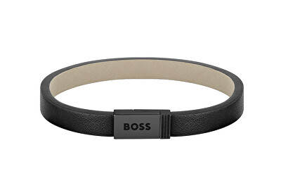 Hugo Boss - Moderní černý kožený náramek Jace 1580337