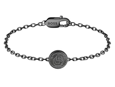Hugo Boss - Černý ocelový náramek Double B 1580764M