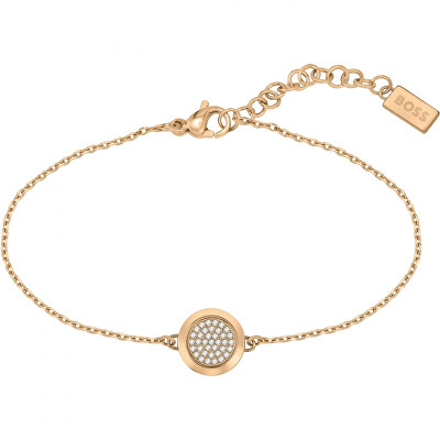 Hugo Boss - Nádherný bronzový náramek s krystaly Medallion 1580384