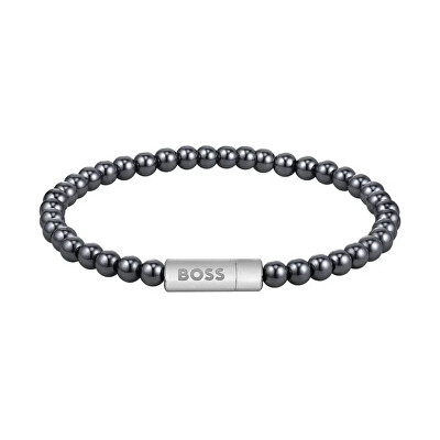 Hugo Boss - Brățară pentru bărbați cu mărgele din hematit Sphere 1580790