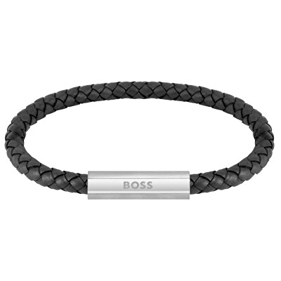 Hugo Boss - Pletený kožený náramek pro muže 1580152