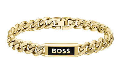 Hugo Boss - Pozlacený náramek pro muže Kassy Emblem 1580680