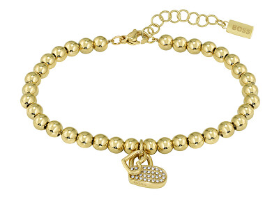 Hugo Boss - Půvabný pozlacený náramek s krystaly Beads 1580287