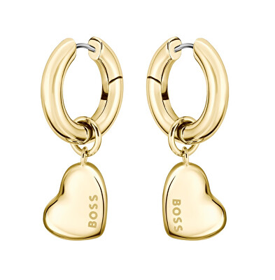 Hugo Boss - Romantické pozlacené kruhy 2v1 se srdíčky 1580641
