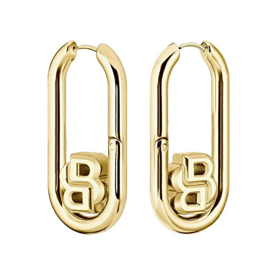 Hugo Boss - Stylové pozlacené náušnice Double B 1580629