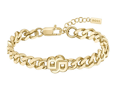 Hugo Boss - Stylový pozlacený náramek Double B 1580622