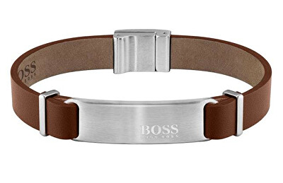 Hugo Boss - Světle hnědý kožený náramek pro muže Urbanite 1580046