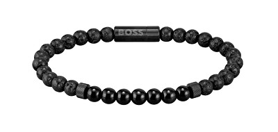 Hugo Boss - Trendy černý korálkový náramek 1580272