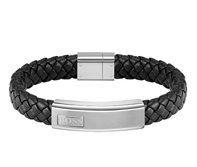 Hugo Boss - Trendy pletený kožený náramek Lander 1580178