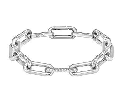 Hugo Boss - Výrazný dámský ocelový náramek s krystaly Halia 1580599