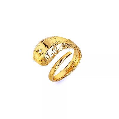 Hot Diamonds - Designový pozlacený prsten s diamantem Golden Edit Muse DR300
