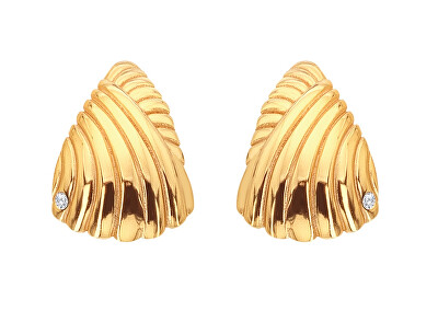 Hot Diamonds - Elegantní pozlacené náušnice s diamantem Golden Edit Hope DE839